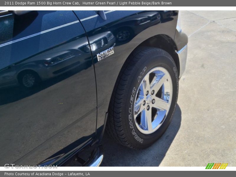 Hunter Green Pearl / Light Pebble Beige/Bark Brown 2011 Dodge Ram 1500 Big Horn Crew Cab