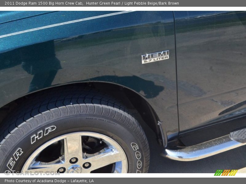 Hunter Green Pearl / Light Pebble Beige/Bark Brown 2011 Dodge Ram 1500 Big Horn Crew Cab