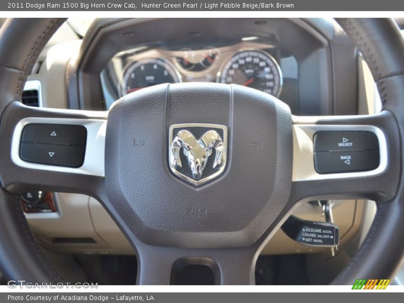 Hunter Green Pearl / Light Pebble Beige/Bark Brown 2011 Dodge Ram 1500 Big Horn Crew Cab