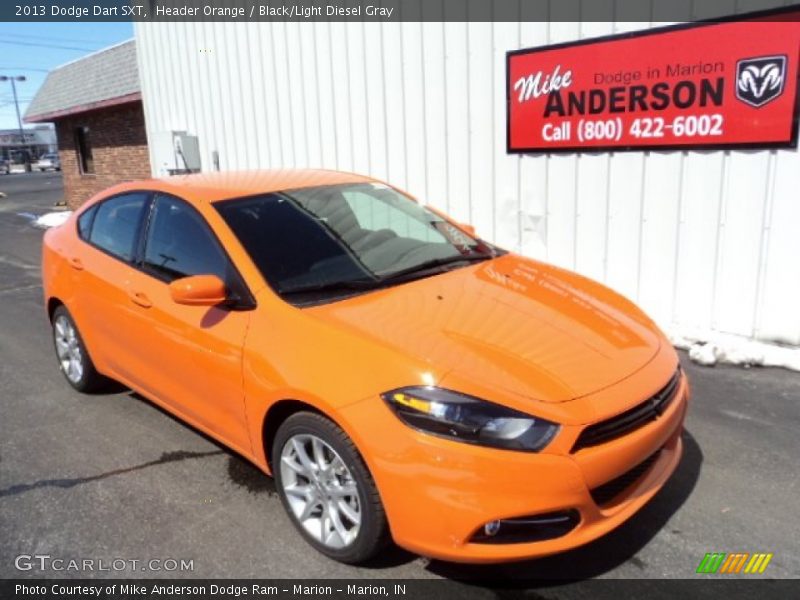 Header Orange / Black/Light Diesel Gray 2013 Dodge Dart SXT