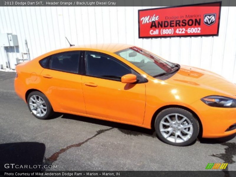 Header Orange / Black/Light Diesel Gray 2013 Dodge Dart SXT