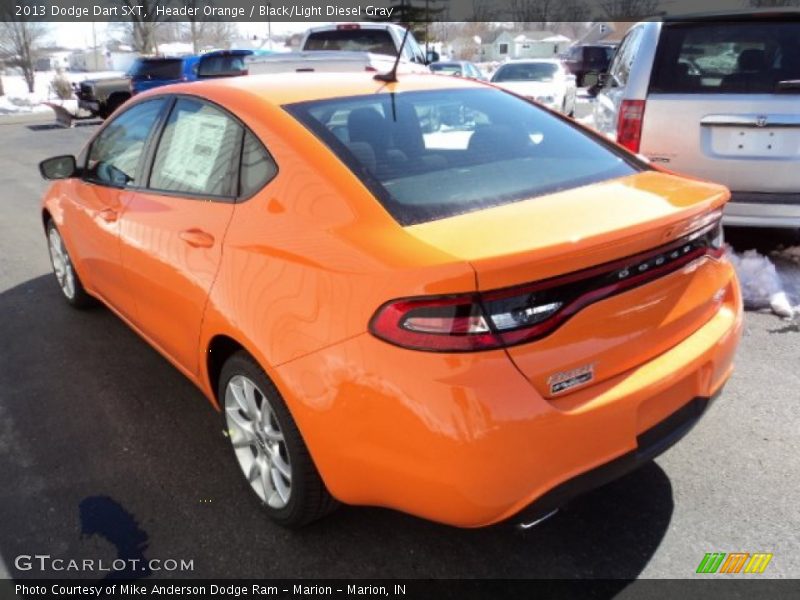 Header Orange / Black/Light Diesel Gray 2013 Dodge Dart SXT