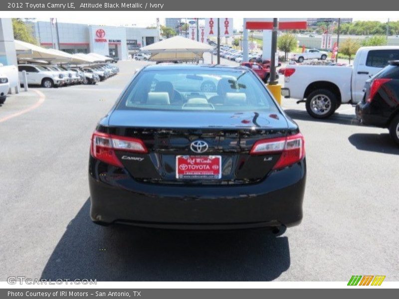 Attitude Black Metallic / Ivory 2012 Toyota Camry LE