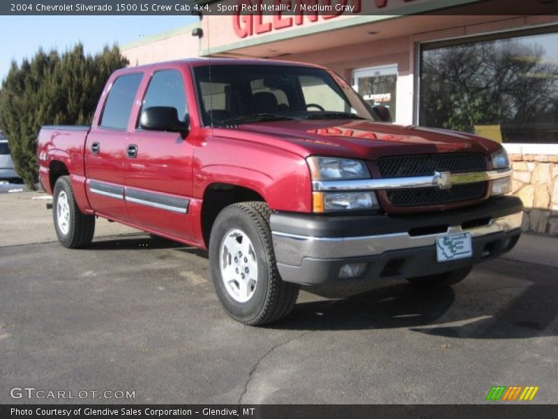 Sport Red Metallic / Medium Gray 2004 Chevrolet Silverado 1500 LS Crew Cab 4x4