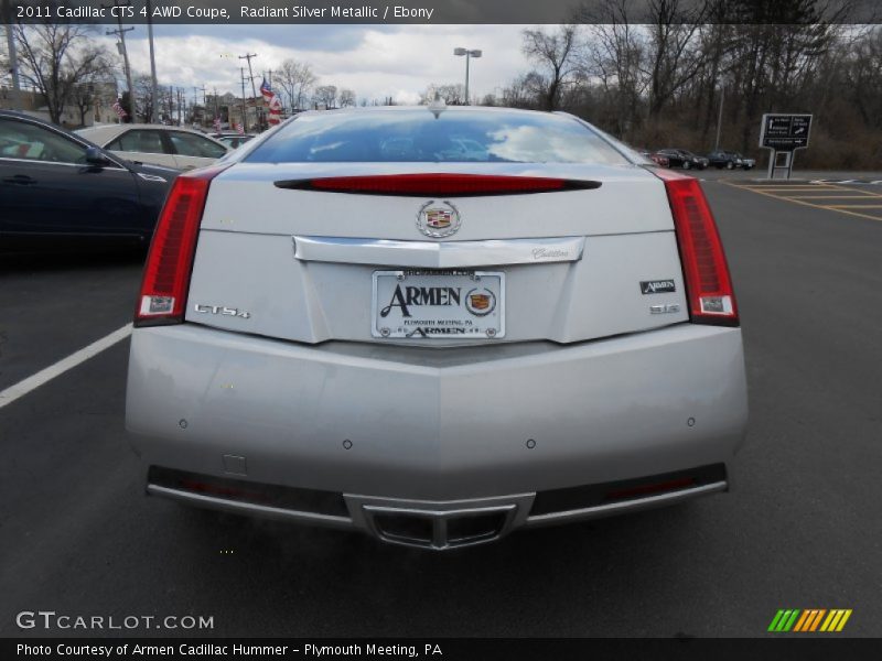 Radiant Silver Metallic / Ebony 2011 Cadillac CTS 4 AWD Coupe
