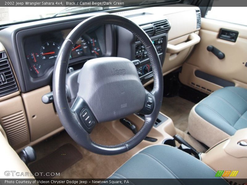 Black / Camel Beige/Dark Green 2002 Jeep Wrangler Sahara 4x4