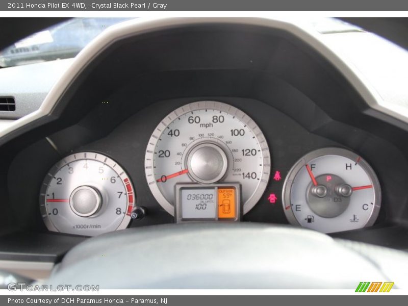 Crystal Black Pearl / Gray 2011 Honda Pilot EX 4WD