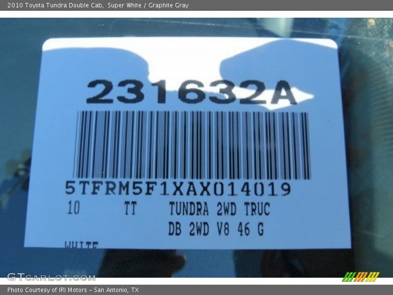 Super White / Graphite Gray 2010 Toyota Tundra Double Cab