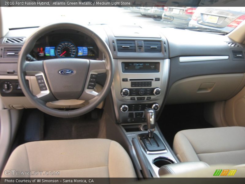 Atlantis Green Metallic / Medium Light Stone 2010 Ford Fusion Hybrid