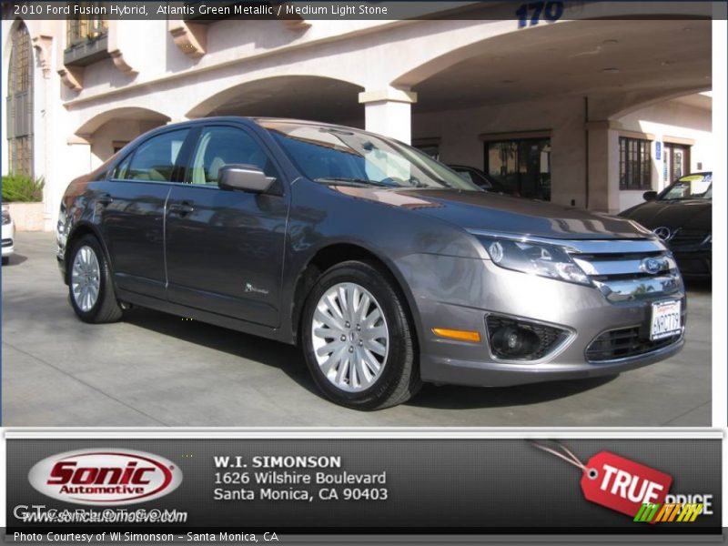 Atlantis Green Metallic / Medium Light Stone 2010 Ford Fusion Hybrid