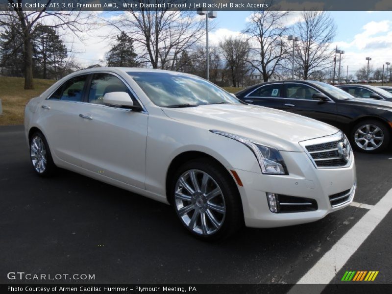 White Diamond Tricoat / Jet Black/Jet Black Accents 2013 Cadillac ATS 3.6L Premium AWD