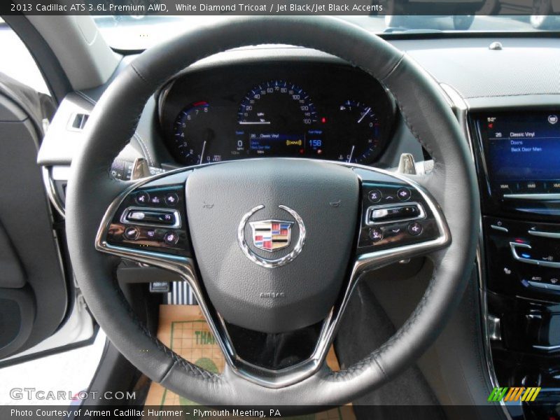 White Diamond Tricoat / Jet Black/Jet Black Accents 2013 Cadillac ATS 3.6L Premium AWD