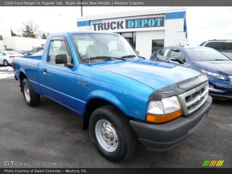 Bright Atlantic Blue Metallic / Medium Graphite 2000 Ford Ranger XL Regular Cab