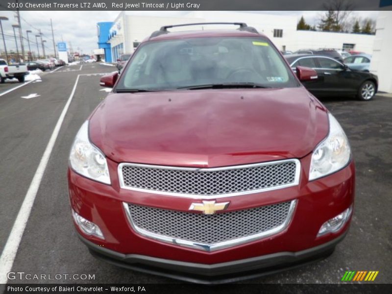 Red Jewel Tintcoat / Light Gray 2010 Chevrolet Traverse LTZ AWD