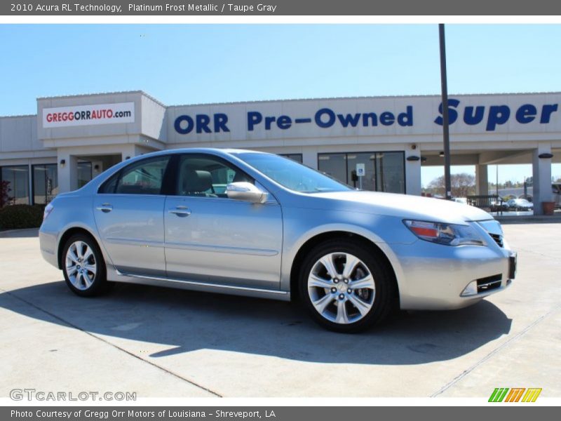 Platinum Frost Metallic / Taupe Gray 2010 Acura RL Technology