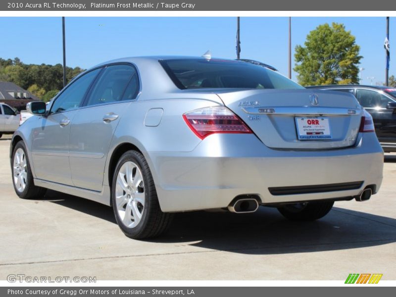 Platinum Frost Metallic / Taupe Gray 2010 Acura RL Technology