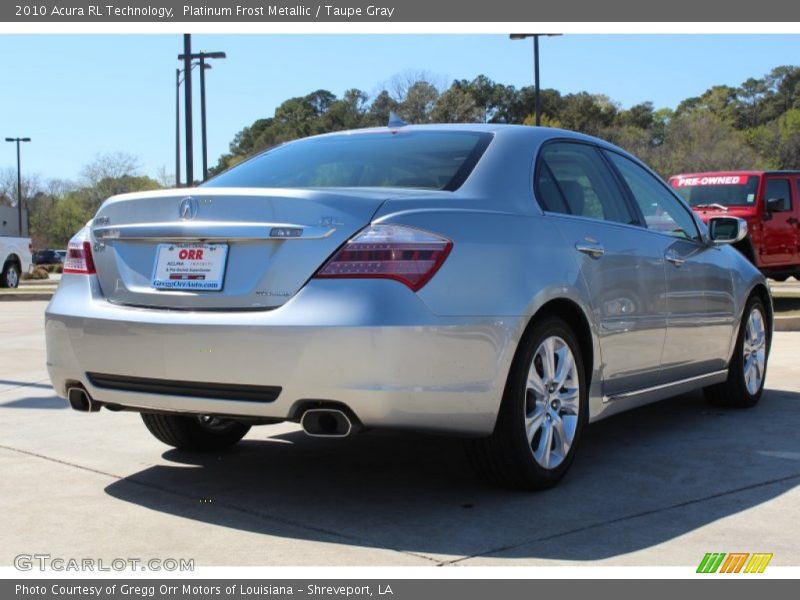 Platinum Frost Metallic / Taupe Gray 2010 Acura RL Technology