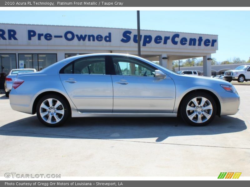 Platinum Frost Metallic / Taupe Gray 2010 Acura RL Technology
