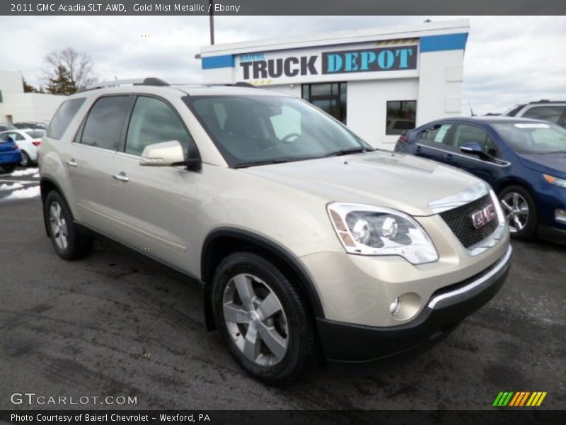 Gold Mist Metallic / Ebony 2011 GMC Acadia SLT AWD