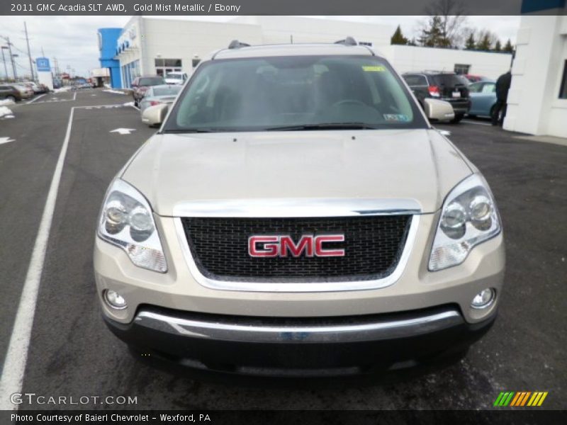 Gold Mist Metallic / Ebony 2011 GMC Acadia SLT AWD