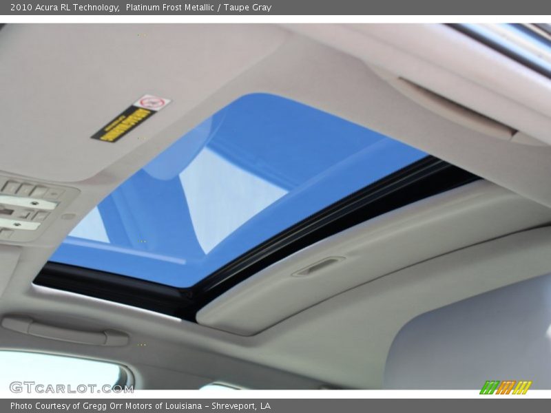 Sunroof of 2010 RL Technology