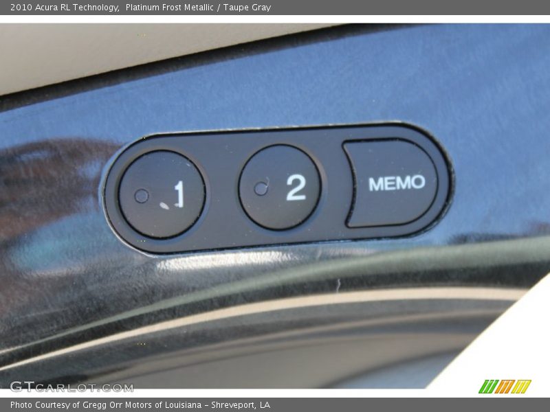 Platinum Frost Metallic / Taupe Gray 2010 Acura RL Technology