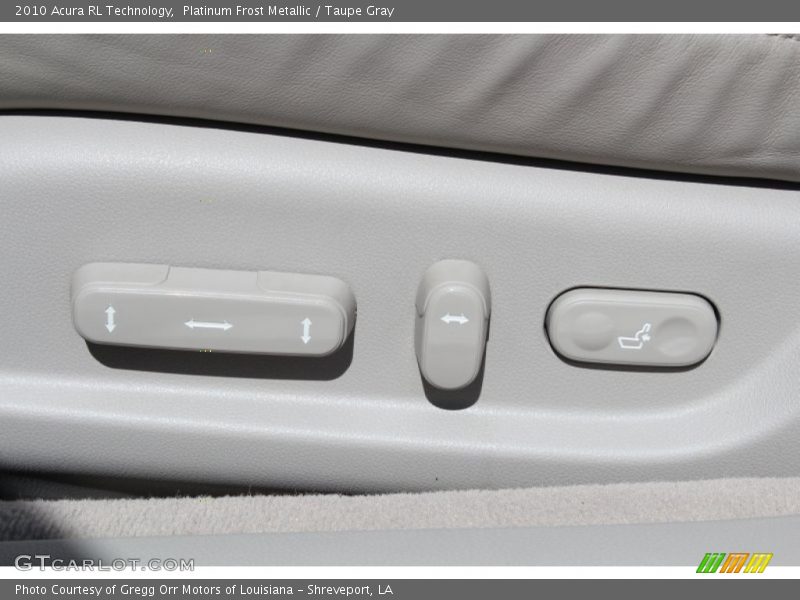 Platinum Frost Metallic / Taupe Gray 2010 Acura RL Technology