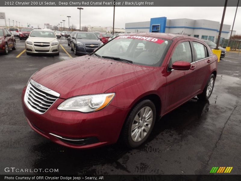 Deep Cherry Red Crystal Pearl Coat / Black/Light Frost 2012 Chrysler 200 LX Sedan