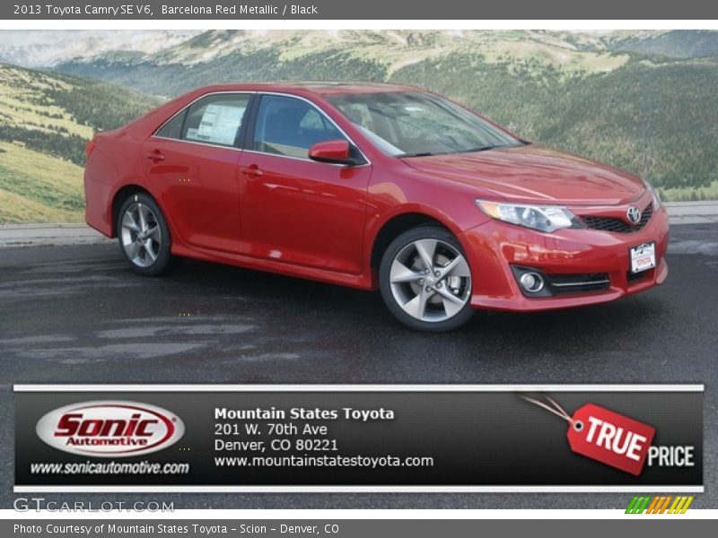 Barcelona Red Metallic / Black 2013 Toyota Camry SE V6
