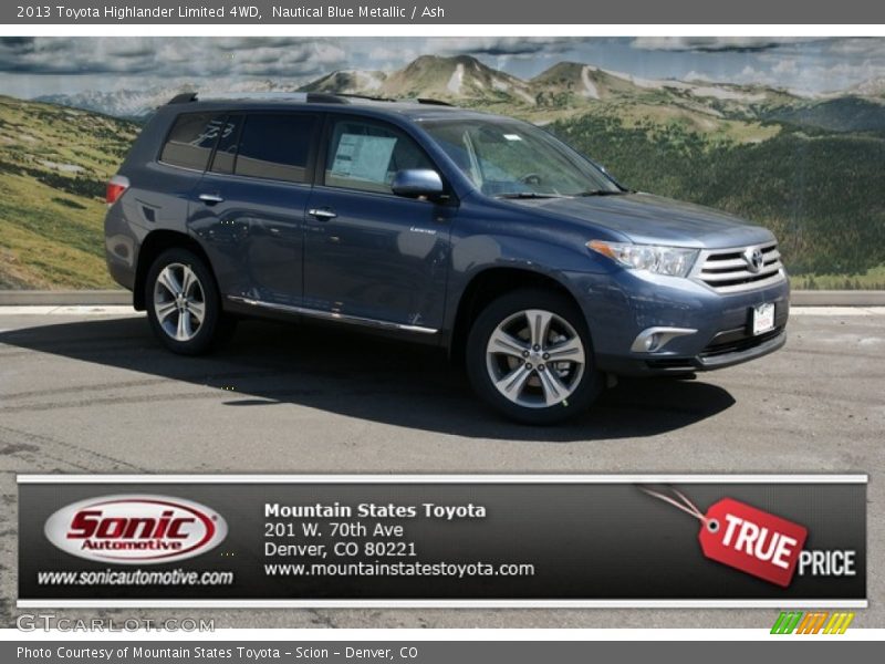 Nautical Blue Metallic / Ash 2013 Toyota Highlander Limited 4WD