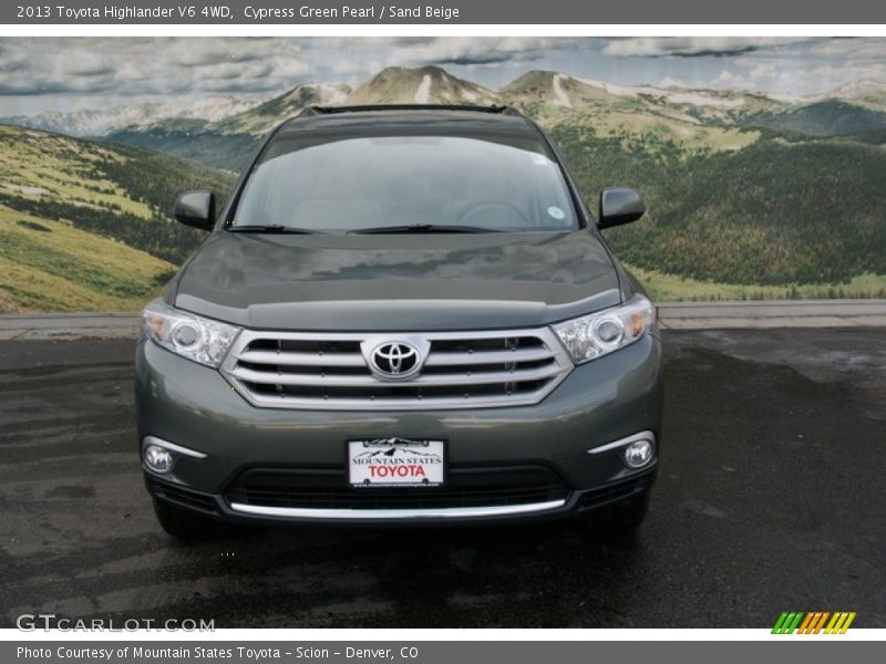 Cypress Green Pearl / Sand Beige 2013 Toyota Highlander V6 4WD