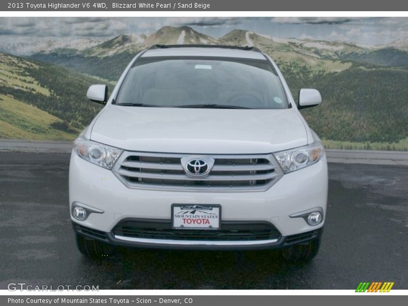Blizzard White Pearl / Sand Beige 2013 Toyota Highlander V6 4WD