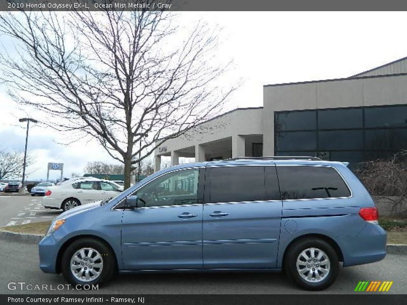 Ocean Mist Metallic / Gray 2010 Honda Odyssey EX-L
