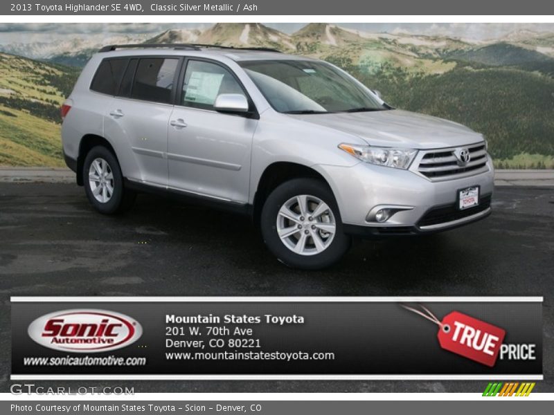Classic Silver Metallic / Ash 2013 Toyota Highlander SE 4WD