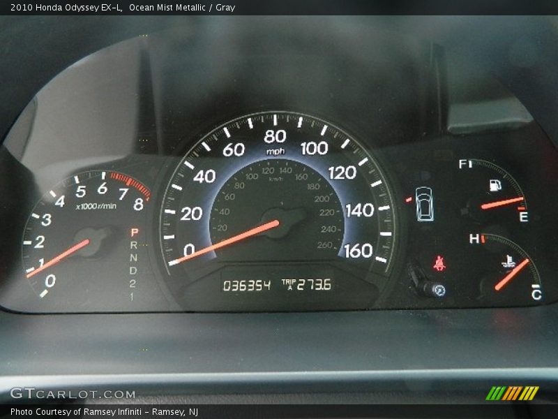 Ocean Mist Metallic / Gray 2010 Honda Odyssey EX-L