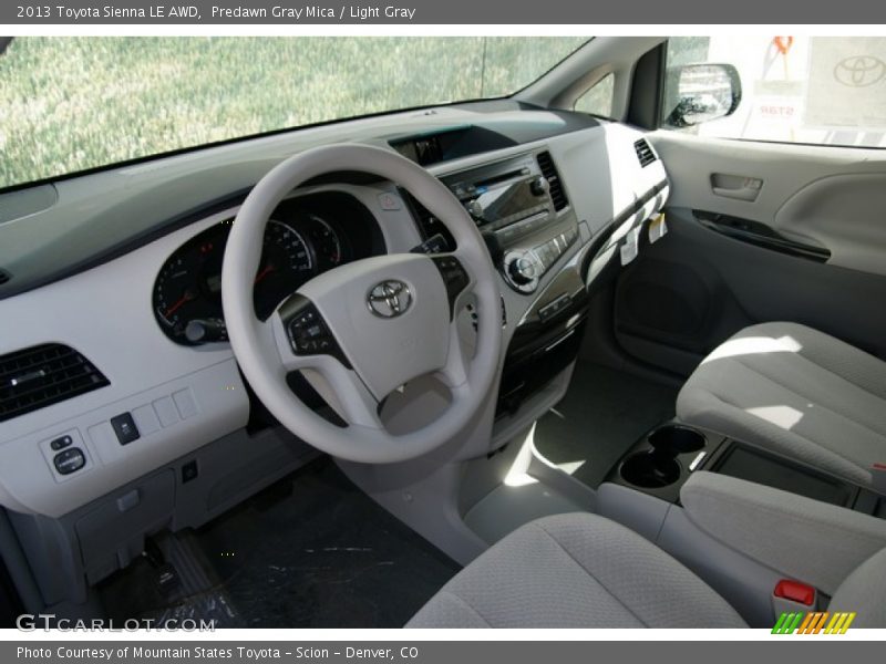 Predawn Gray Mica / Light Gray 2013 Toyota Sienna LE AWD