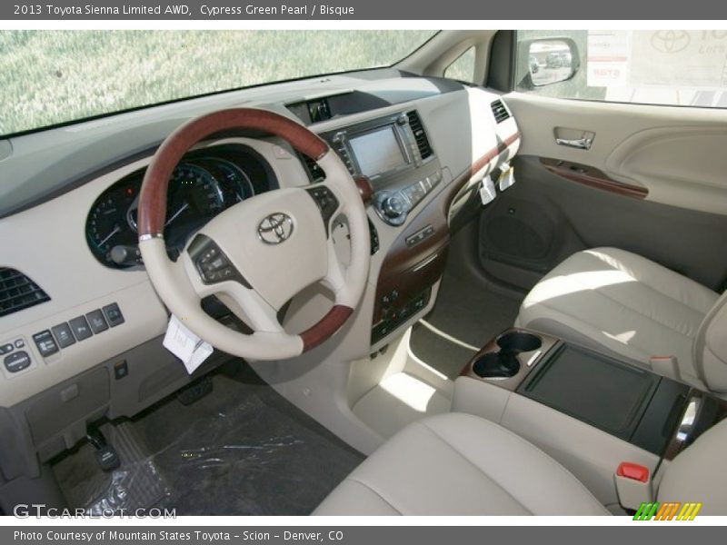 Cypress Green Pearl / Bisque 2013 Toyota Sienna Limited AWD