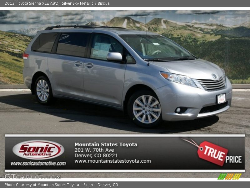 Silver Sky Metallic / Bisque 2013 Toyota Sienna XLE AWD