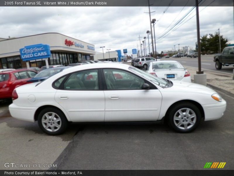 Vibrant White / Medium/Dark Pebble 2005 Ford Taurus SE