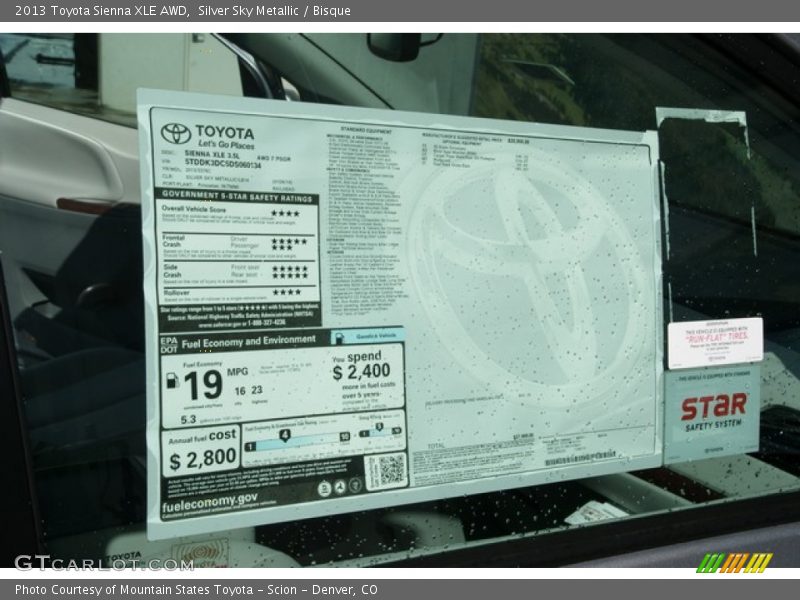 Silver Sky Metallic / Bisque 2013 Toyota Sienna XLE AWD