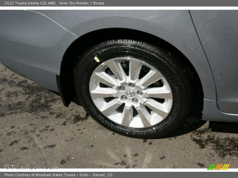 Silver Sky Metallic / Bisque 2013 Toyota Sienna XLE AWD