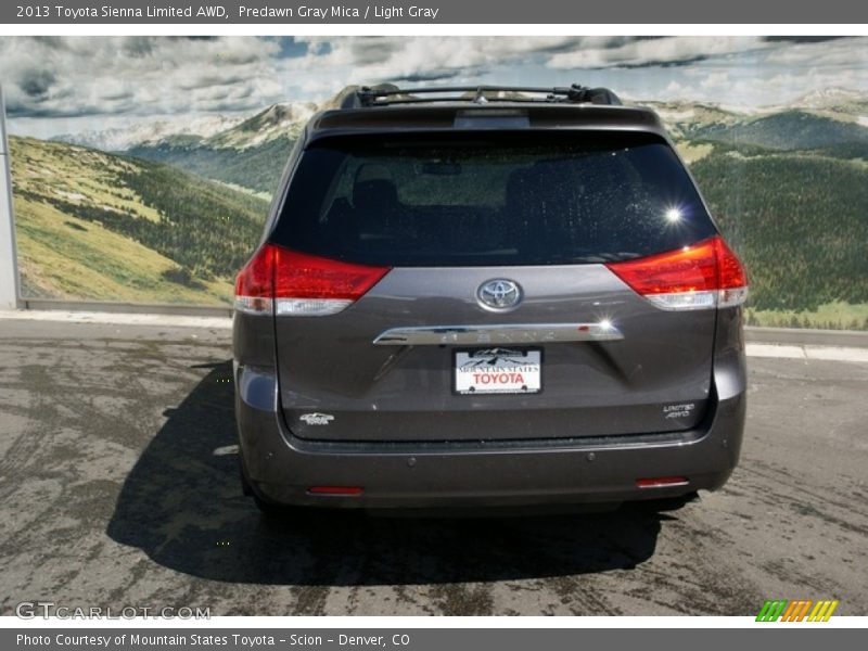 Predawn Gray Mica / Light Gray 2013 Toyota Sienna Limited AWD