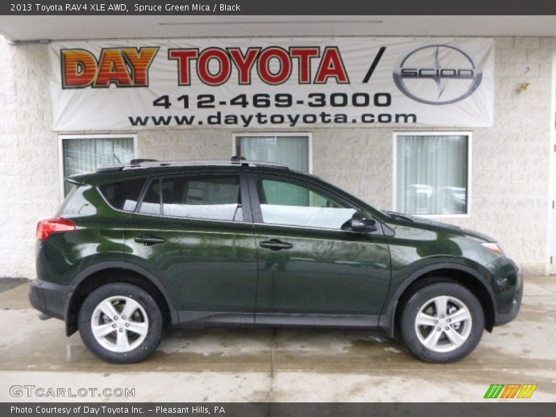 Spruce Green Mica / Black 2013 Toyota RAV4 XLE AWD