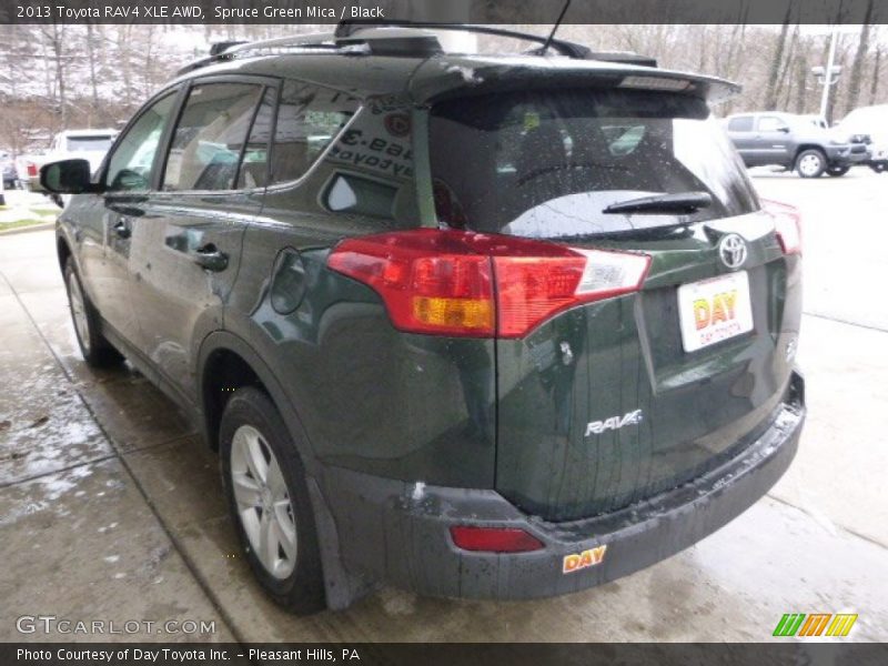 Spruce Green Mica / Black 2013 Toyota RAV4 XLE AWD