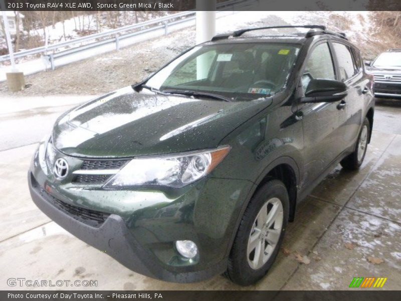Spruce Green Mica / Black 2013 Toyota RAV4 XLE AWD