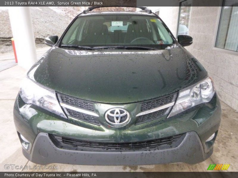 Spruce Green Mica / Black 2013 Toyota RAV4 XLE AWD