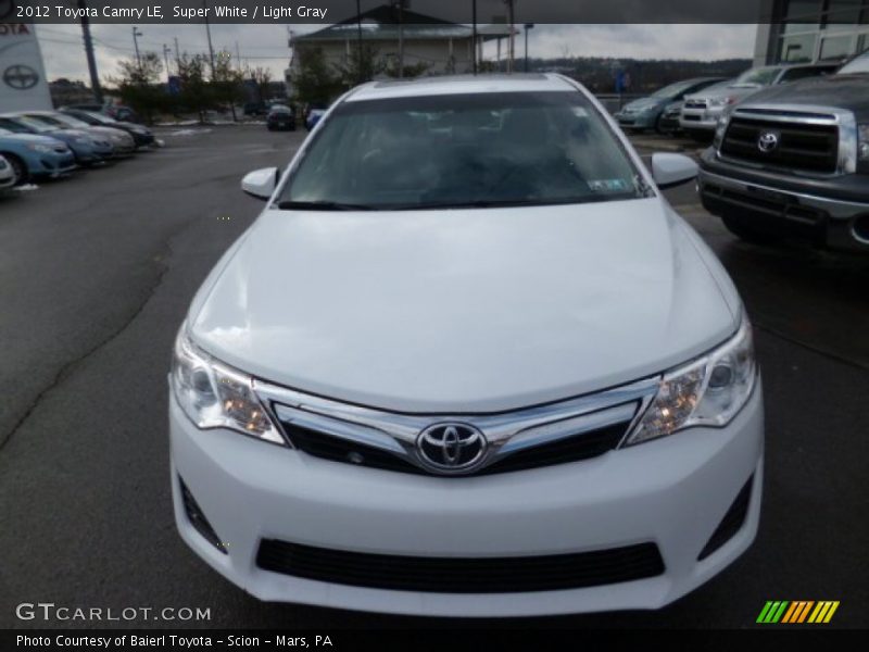 Super White / Light Gray 2012 Toyota Camry LE