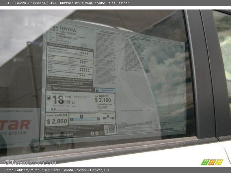 Blizzard White Pearl / Sand Beige Leather 2013 Toyota 4Runner SR5 4x4