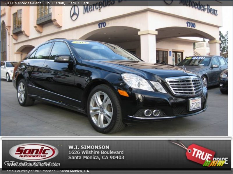 Black / Black 2011 Mercedes-Benz E 350 Sedan