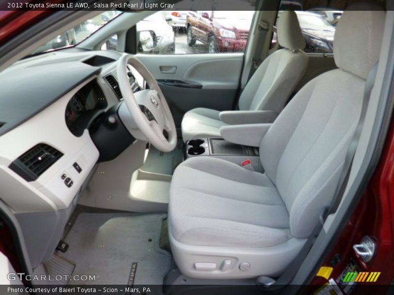 Salsa Red Pearl / Light Gray 2012 Toyota Sienna LE AWD